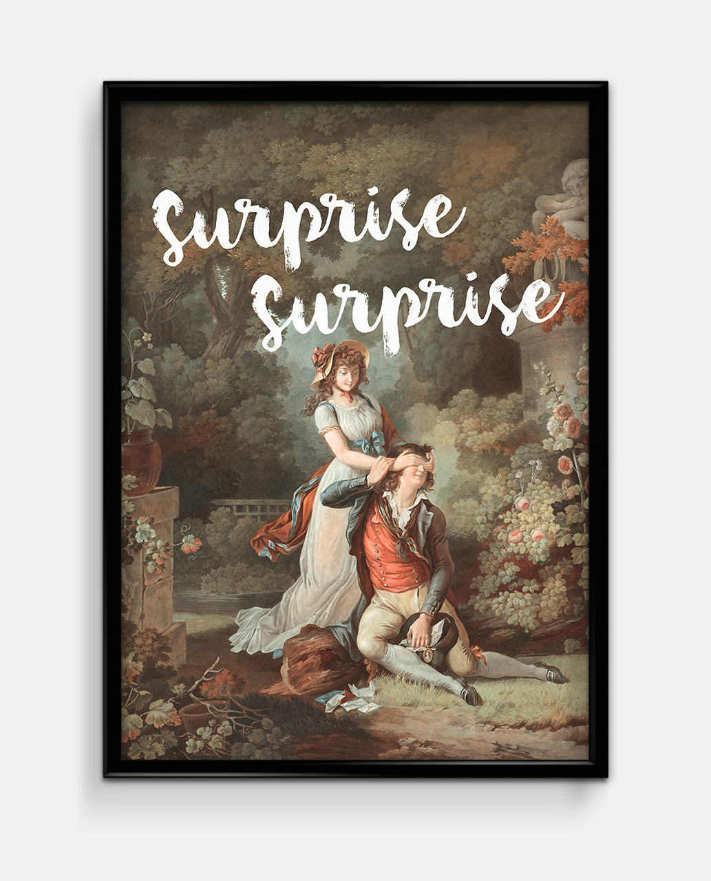 Surprise Surprise – Romantic Rococo Painting with Modern Text