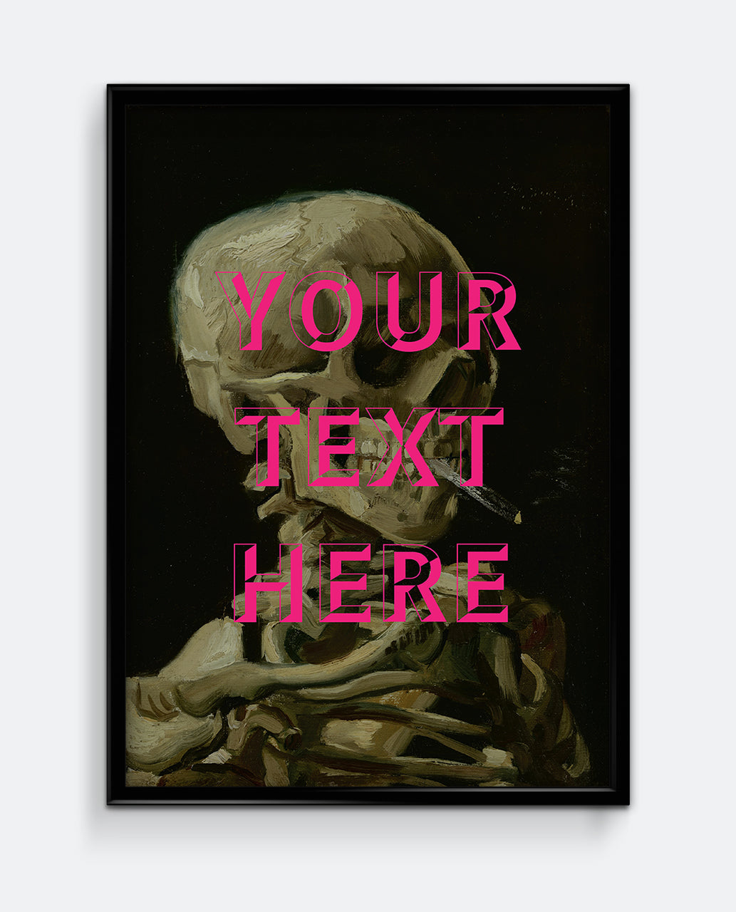 Skull of a Skeleton with Burning Cigarette Personalised Art Print