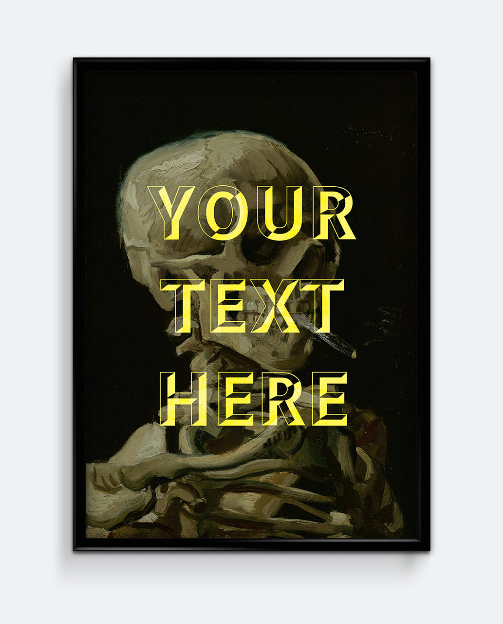 Skull of a Skeleton with Burning Cigarette Personalised Art Print