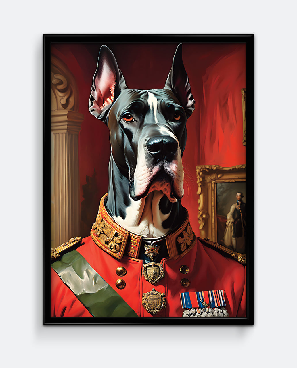 Great Dane Military Animal Portrait Art