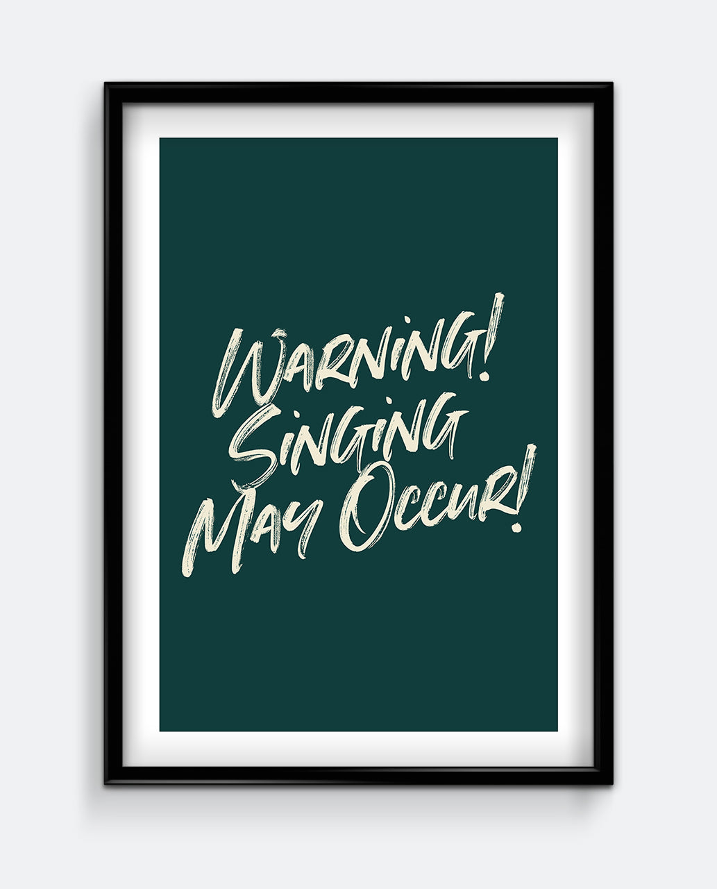 Warning Singing May Occur Print – Funny Bathroom Wall Art