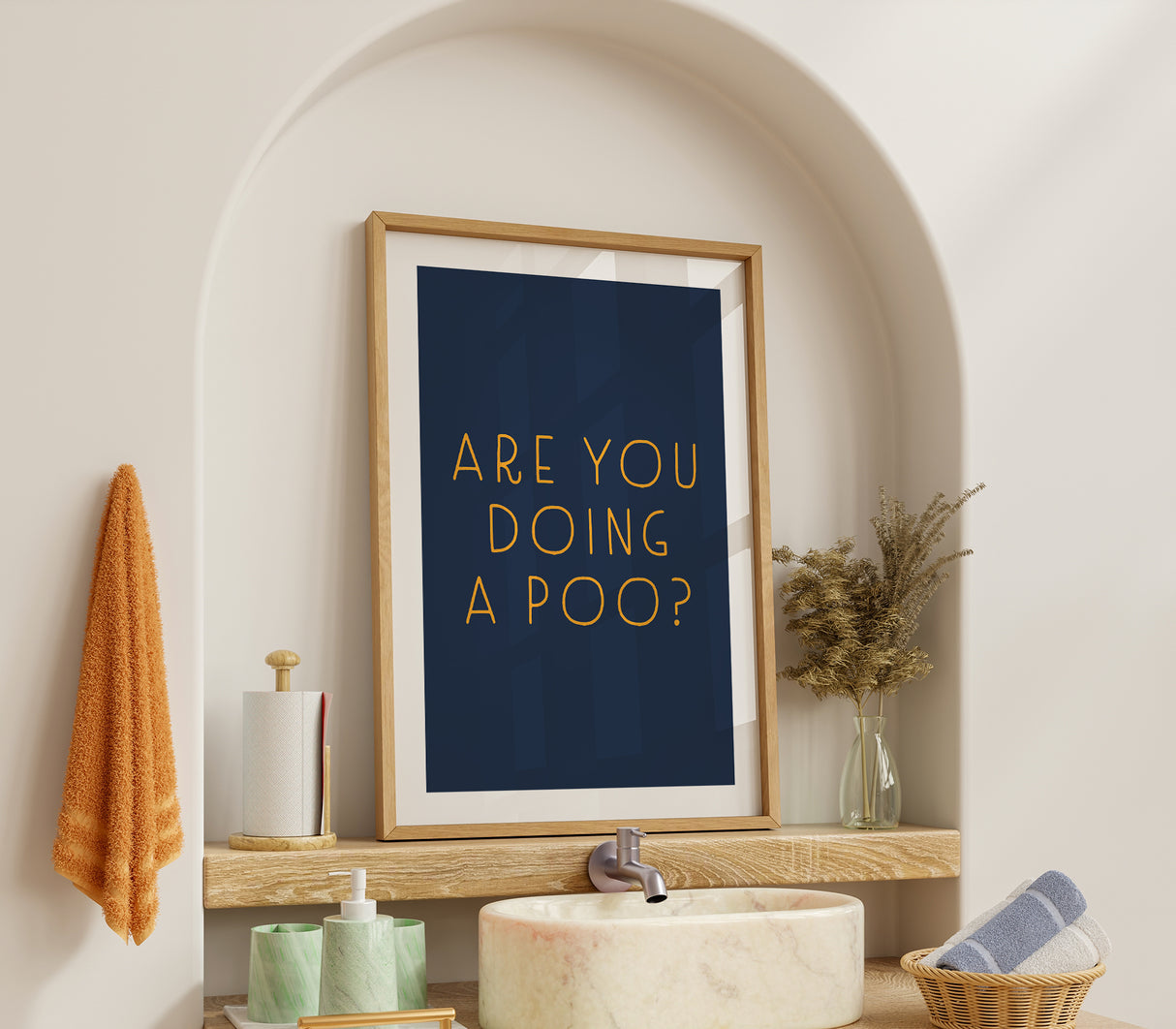 Funny Toilet Print – Are You Doing a Poo Bathroom Sign – Novelty Wall Art