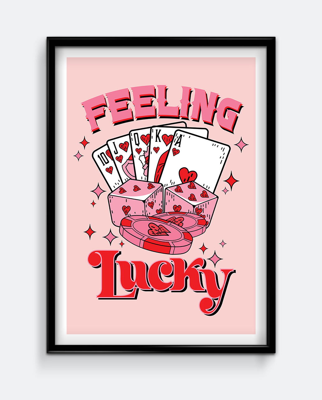 Feeling Lucky Playing Cards Art Print