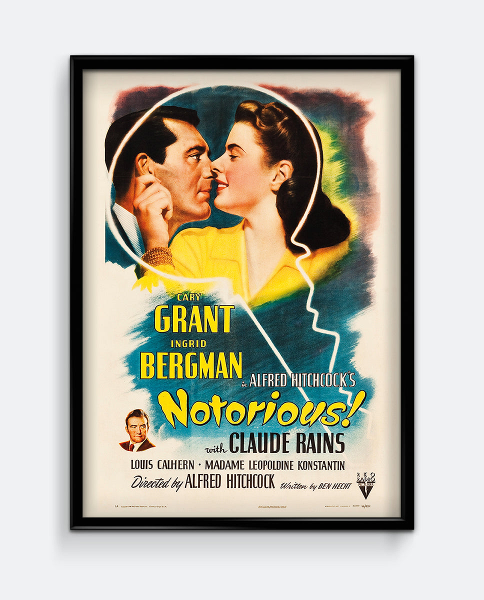 Affiche Film NOTORIOUS De Hitchcock - Poster HQ 50x70cm - NEUF