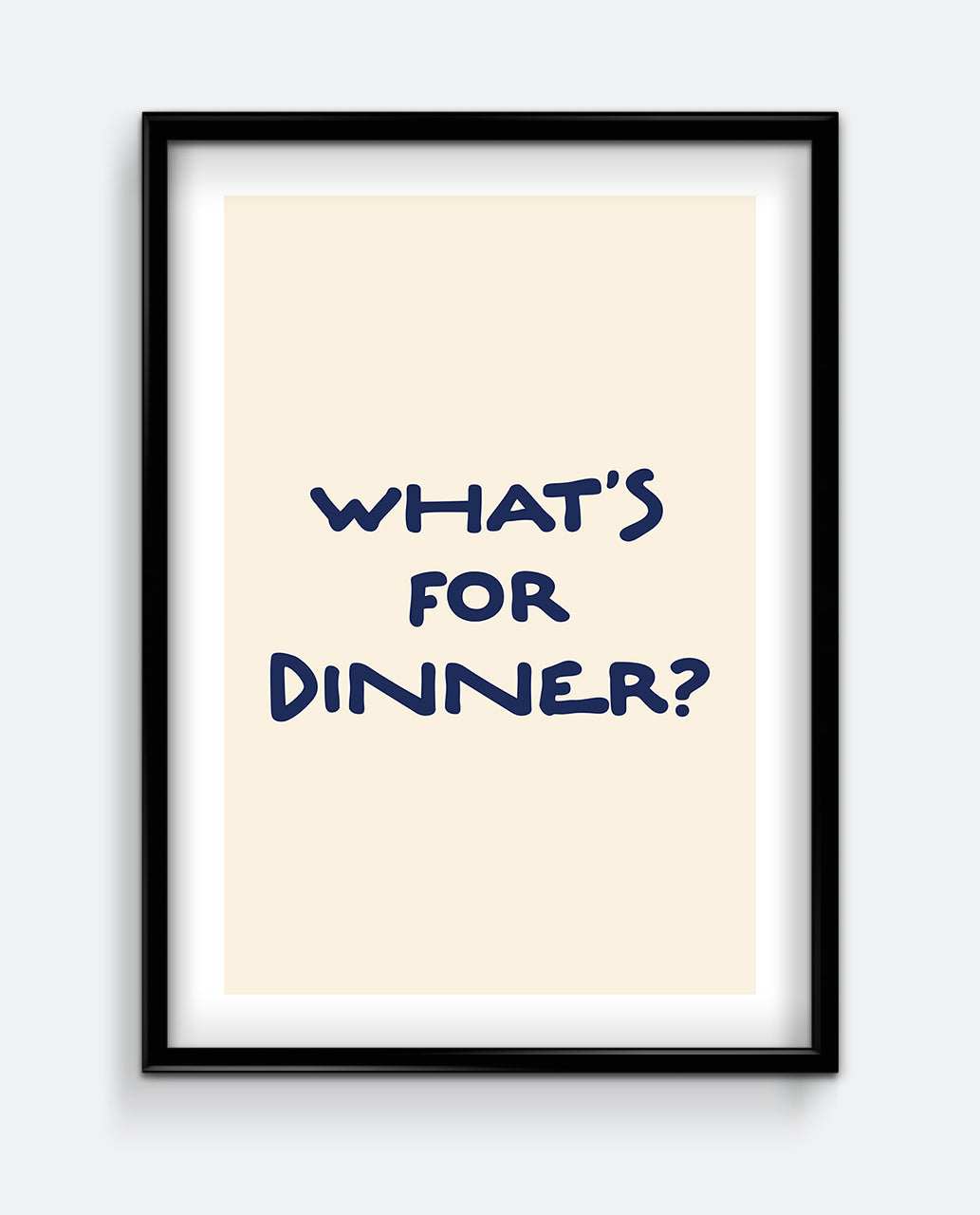 What’s For Dinner? Navy Blue Kitchen Art Print
