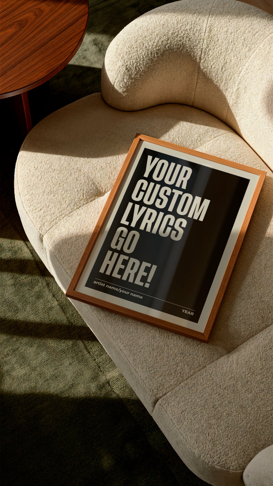Personalised Lyrics Print – Custom Song Lyric Wall Art
