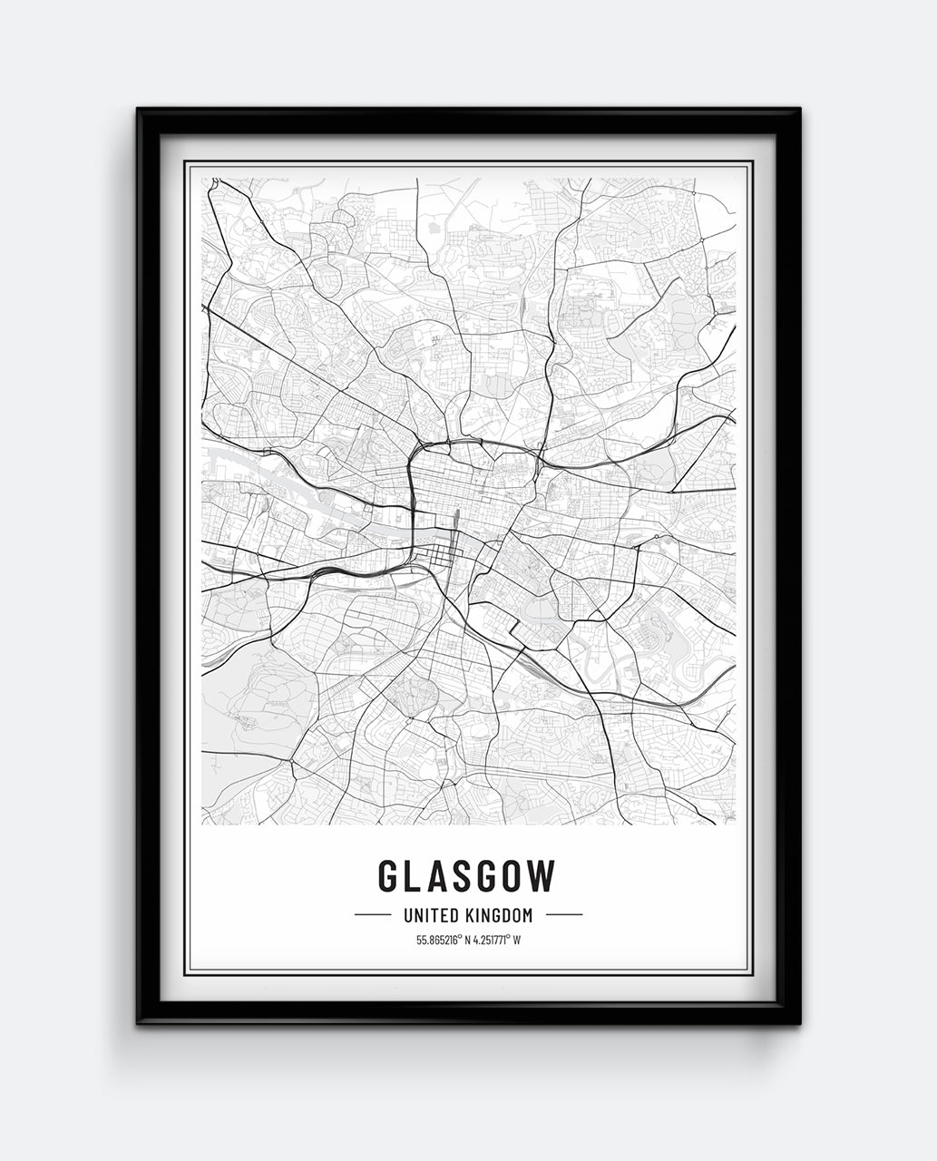 Glasgow Map Print