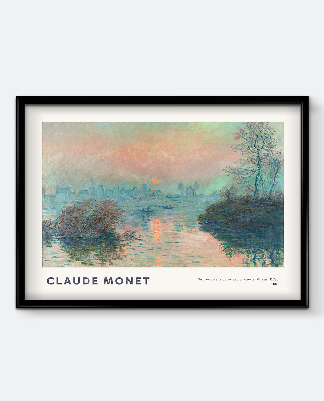 Claude Monet – Sunset on the Seine at Lavacourt, Winter Effect Art Print