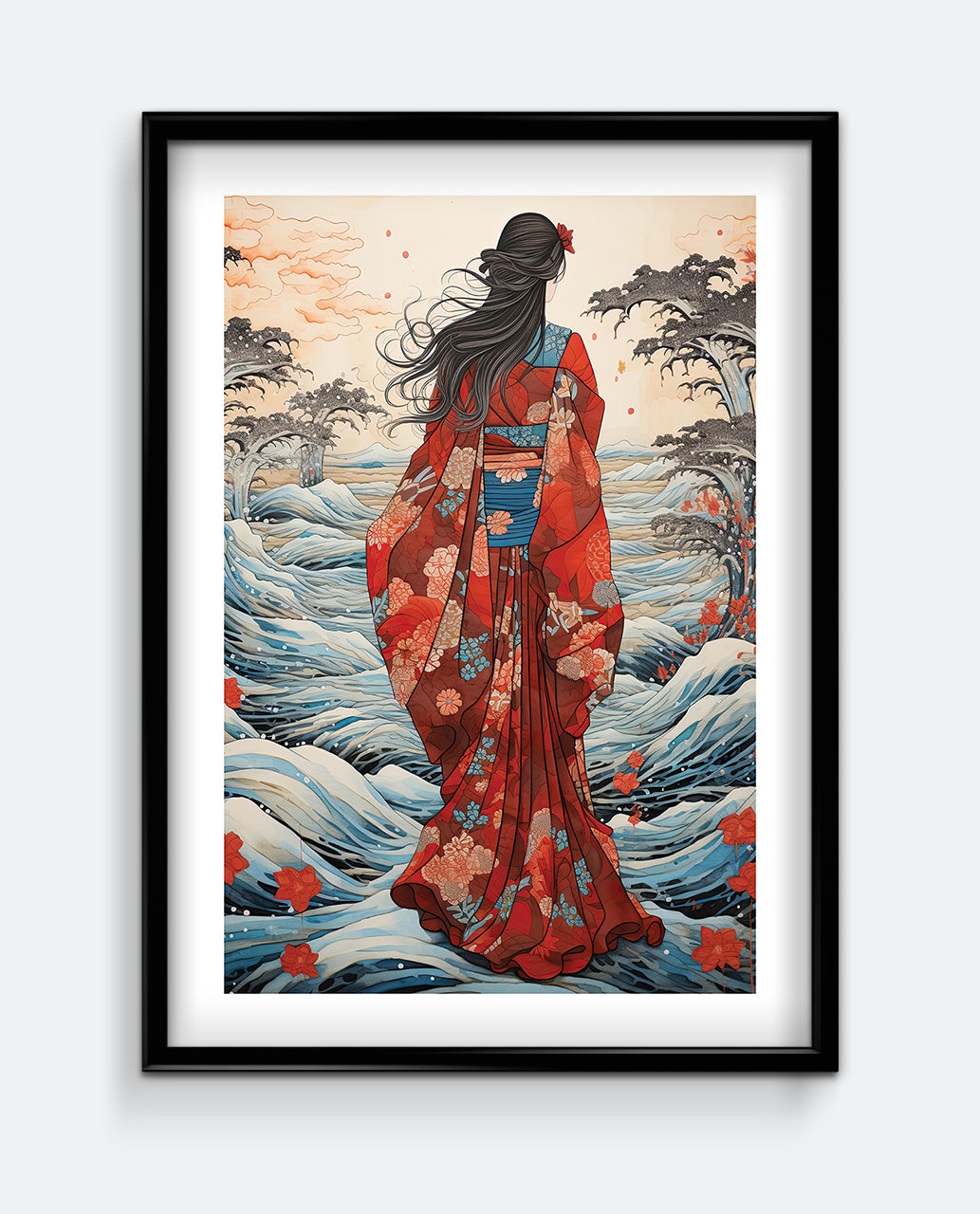 Flowing Kimono Japanese-Inspired Wall Art