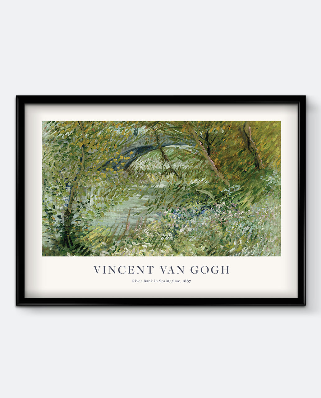Vincent van Gogh – River Bank in Springtime Landscape Art Print