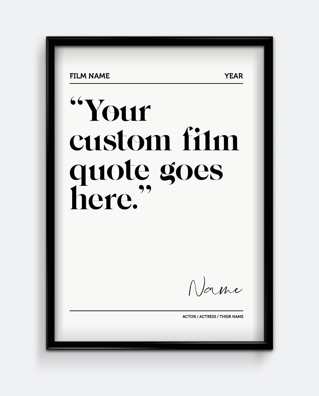 Personalised Movie Quote Print #2
