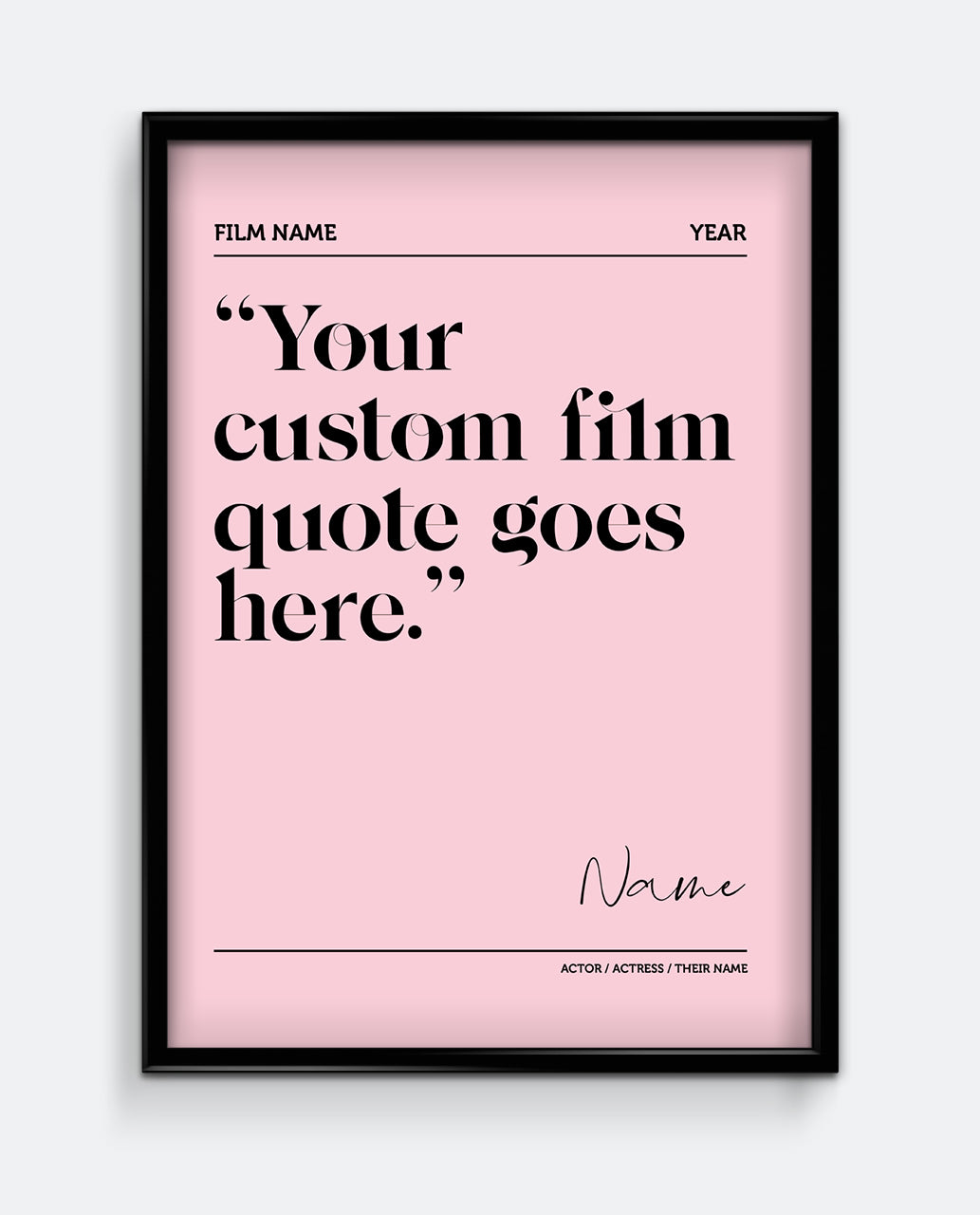 Personalised Movie Quote Print #2