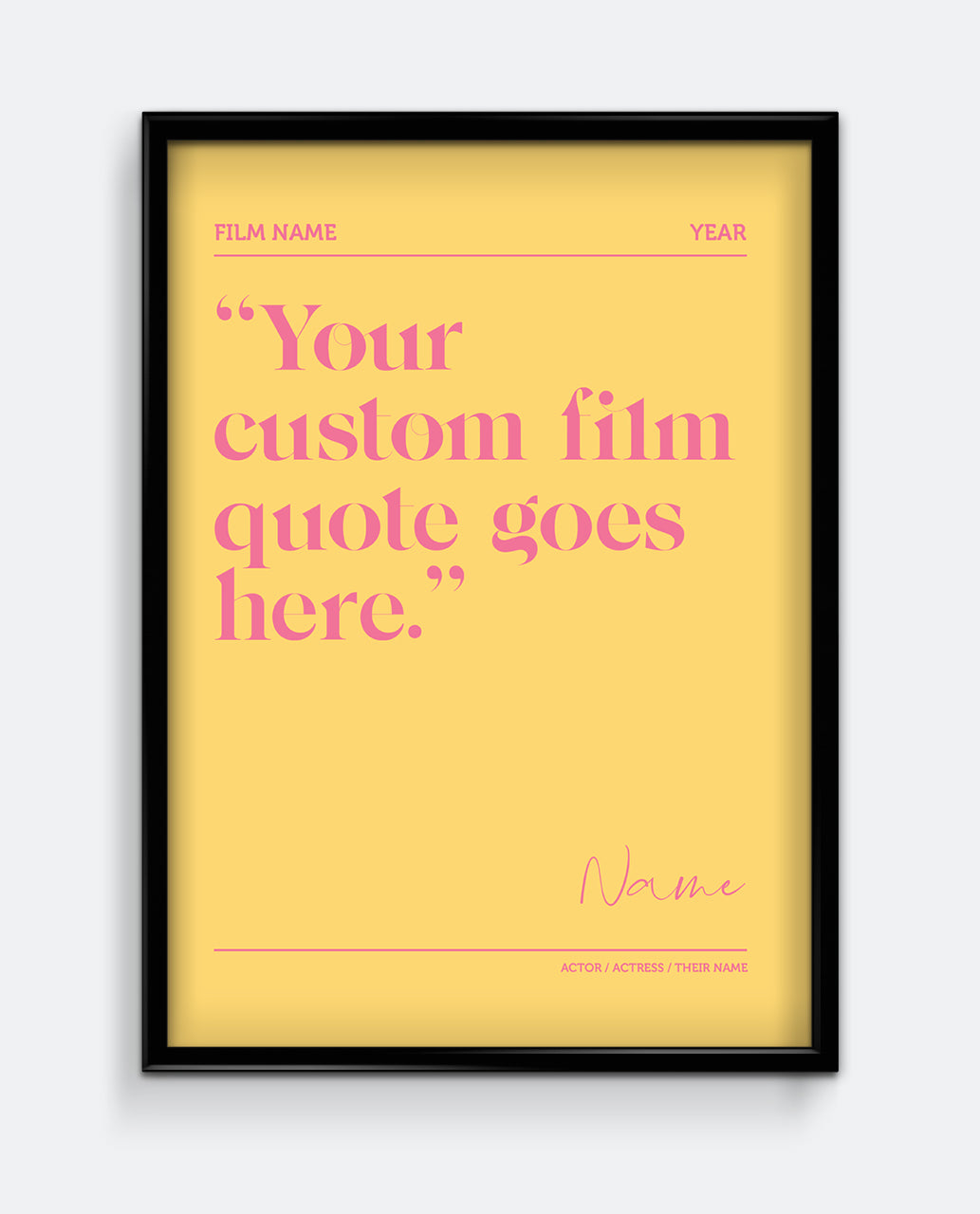 Personalised Movie Quote Print #2