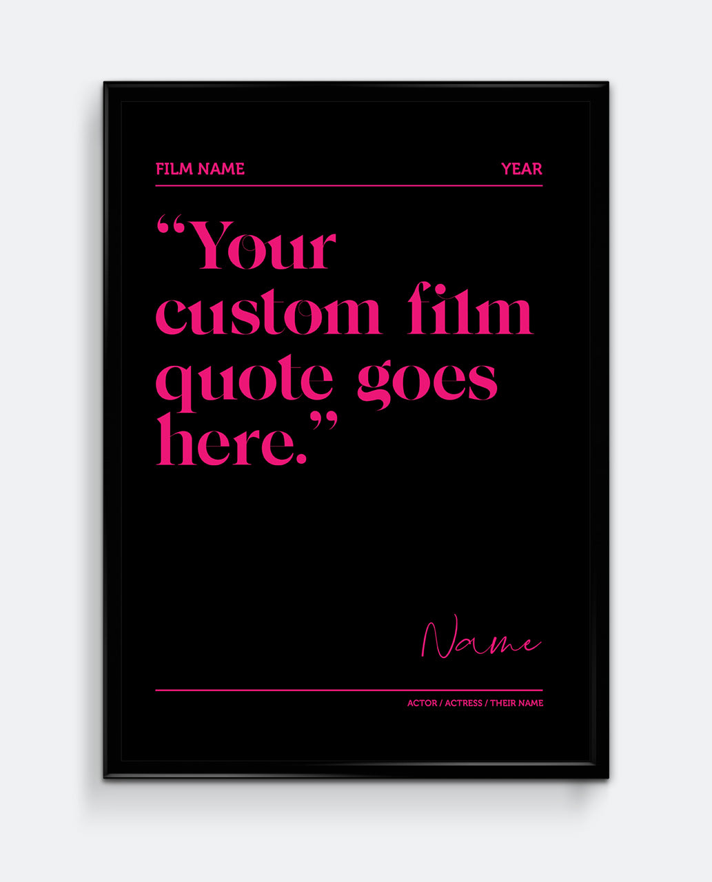 Personalised Movie Quote Print #2