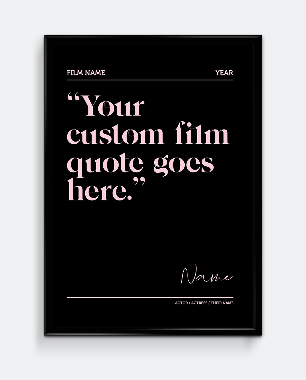 Personalised Movie Quote Print #2