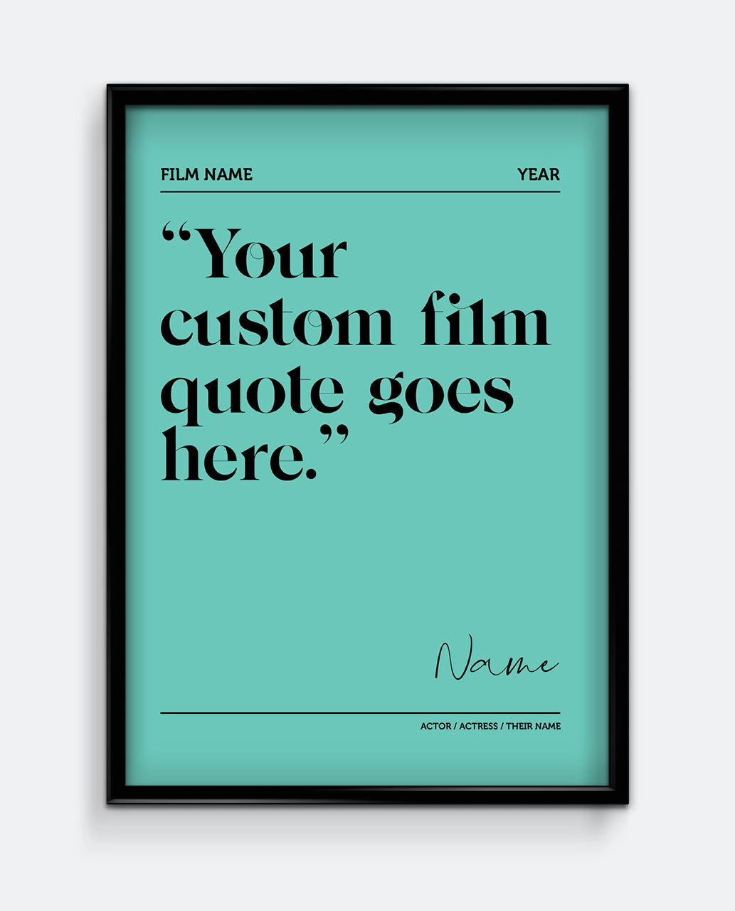 Personalised Movie Quote Print #2