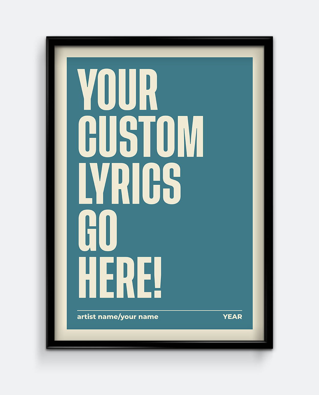 Personalised Lyrics Print #1