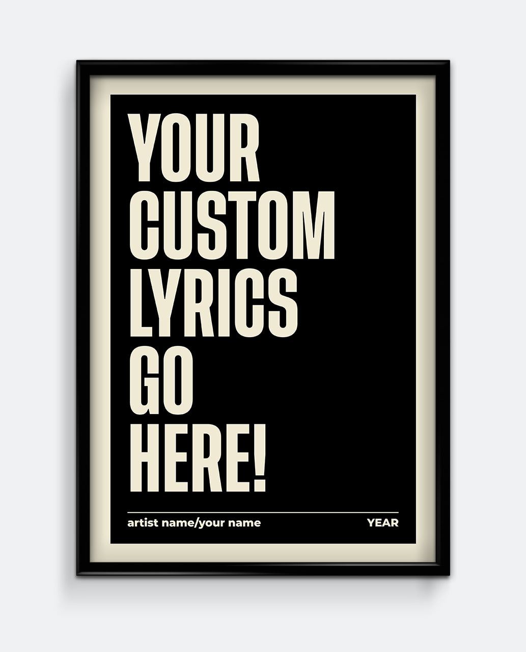 Personalised Lyrics Print #1