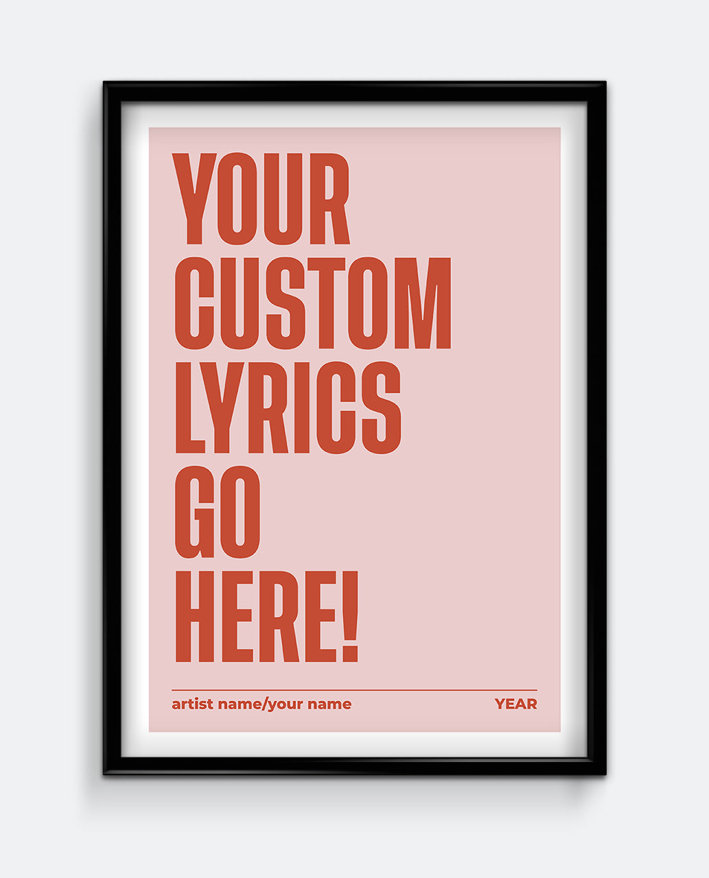 Personalised Lyrics Print #1