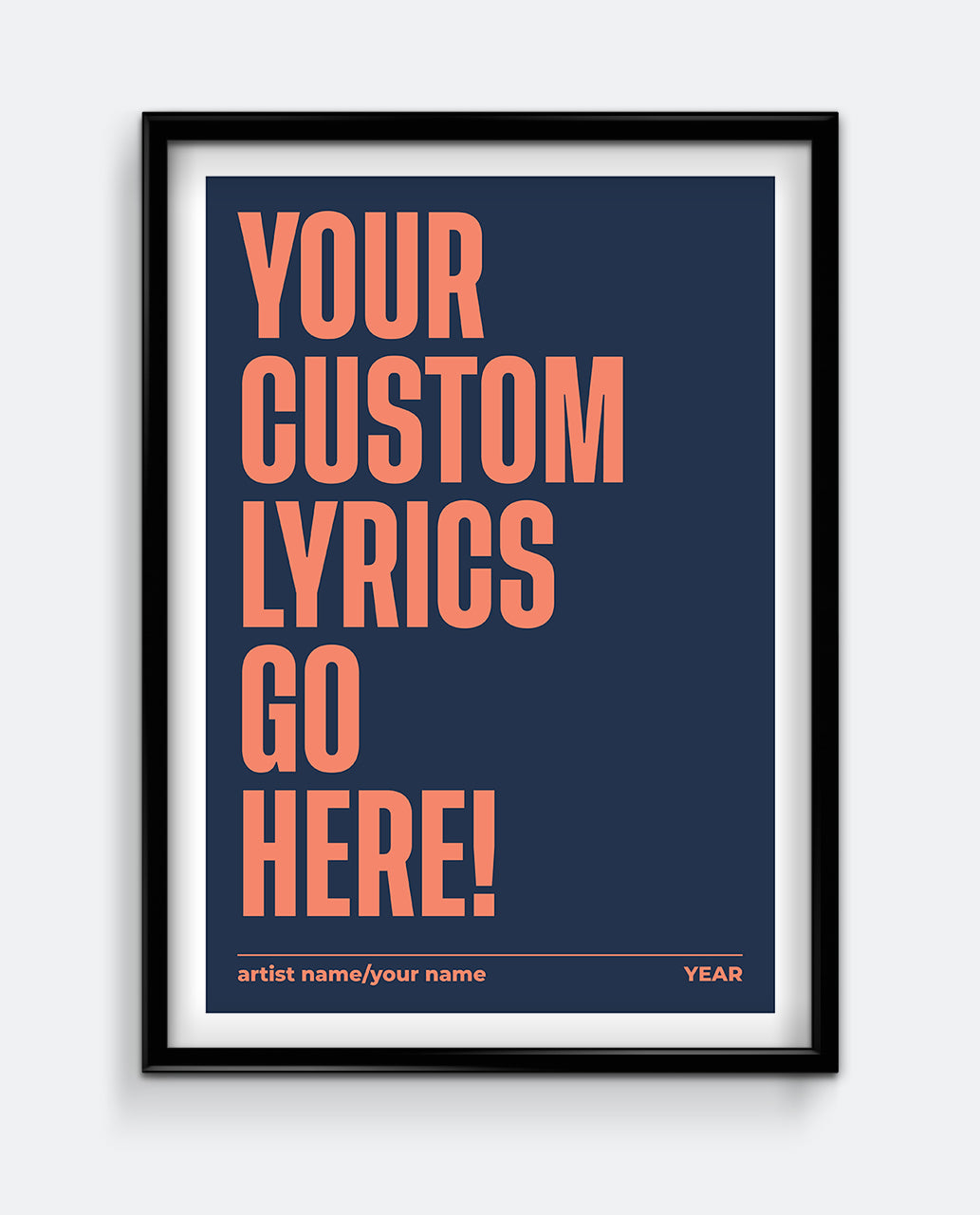 Personalised Lyrics Print #1