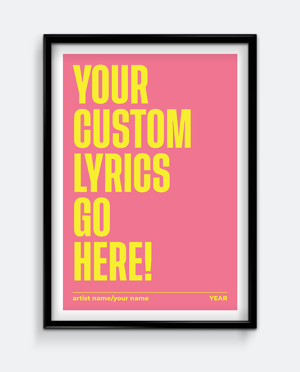 Personalised Lyrics Print #1