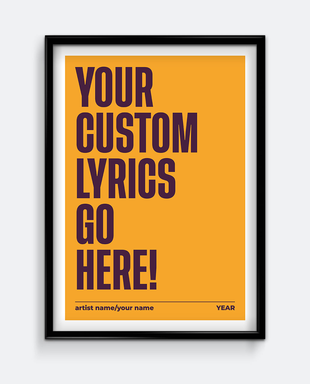 Personalised Lyrics Print #1