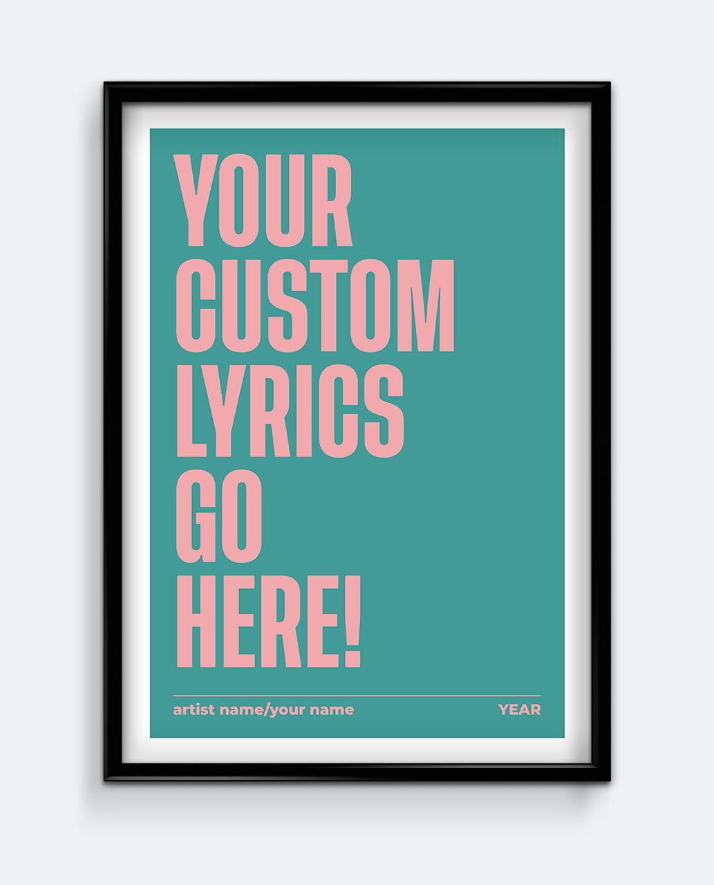 Personalised Lyrics Print #1