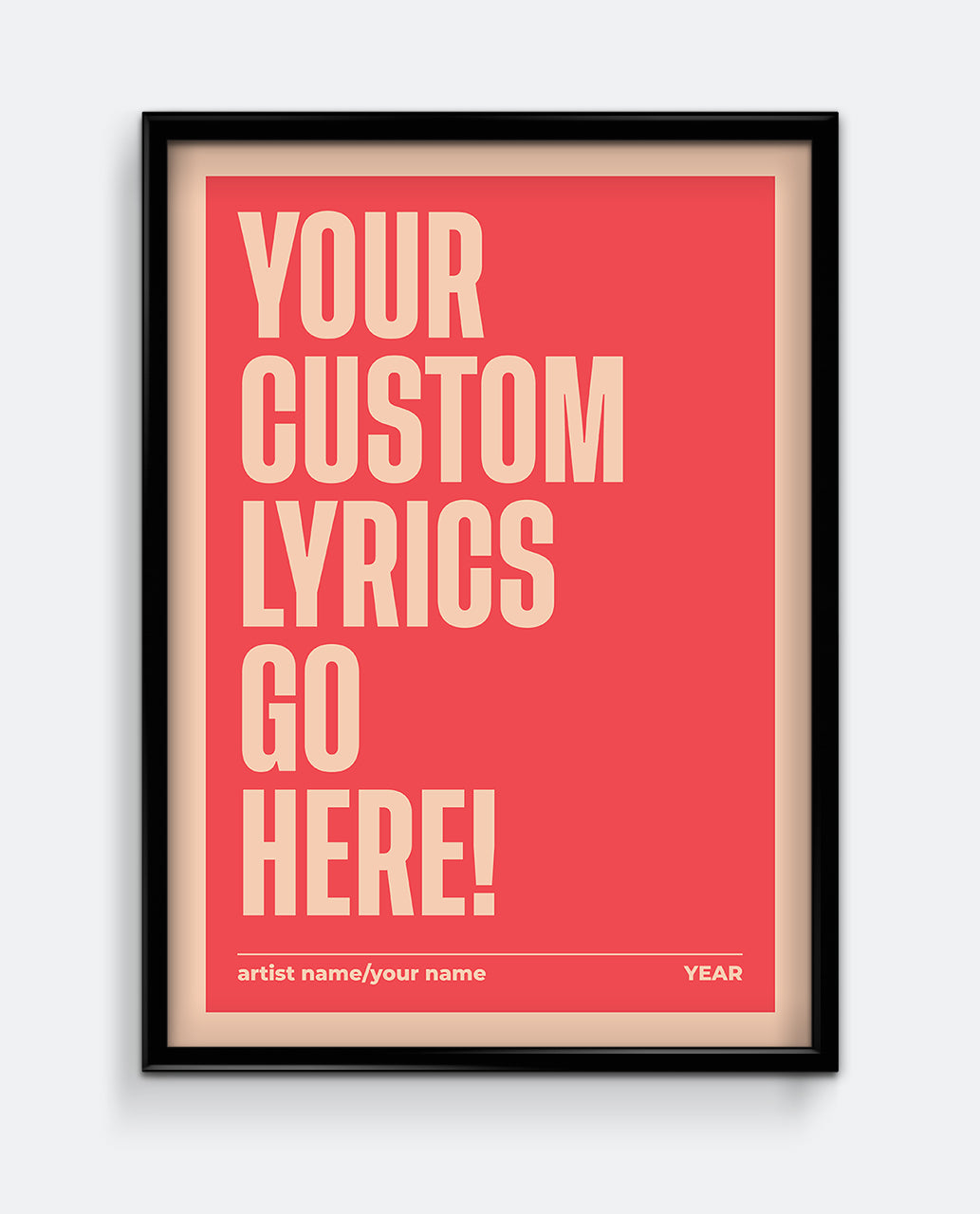 Personalised Lyrics Print #1