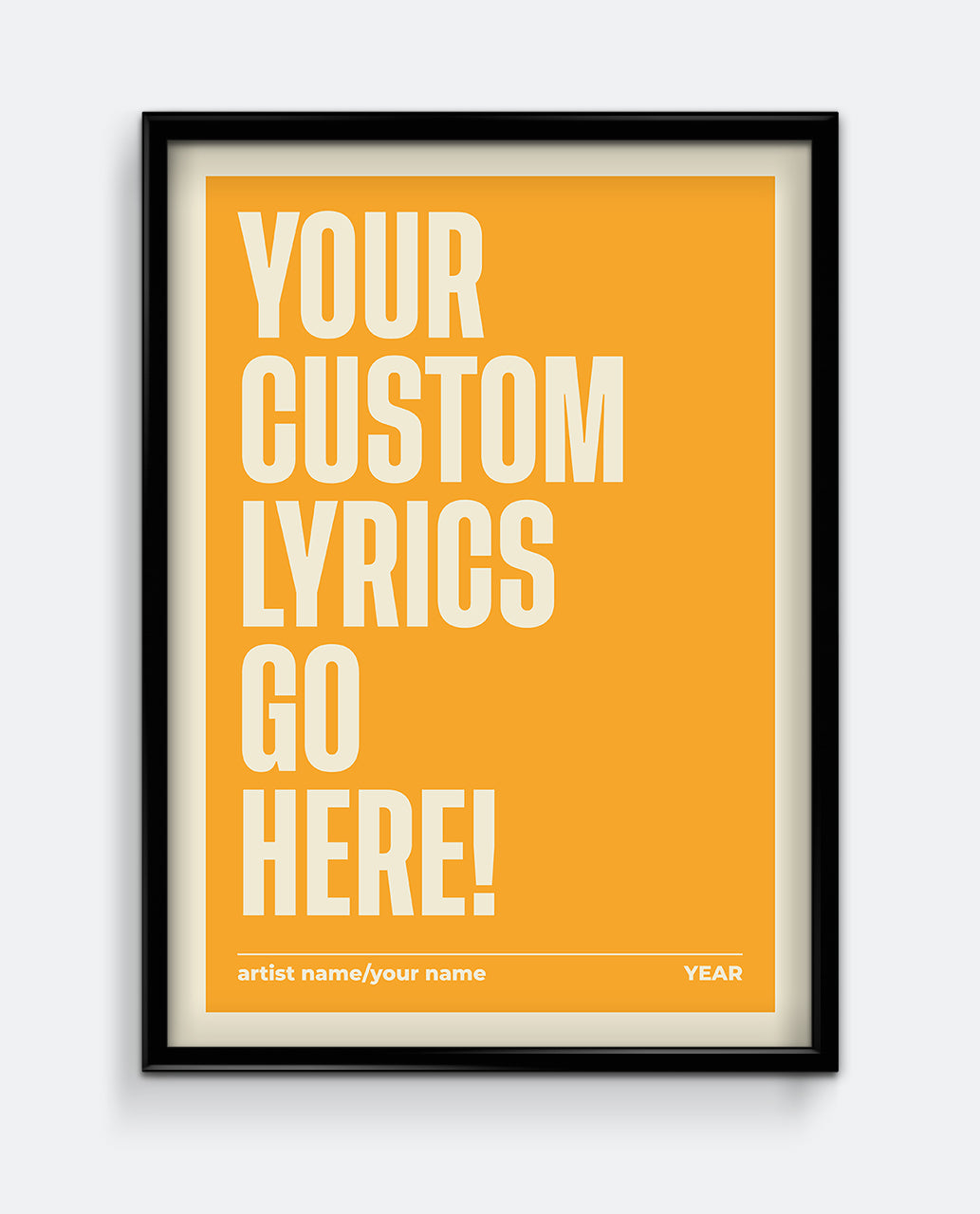 Personalised Lyrics Print #1