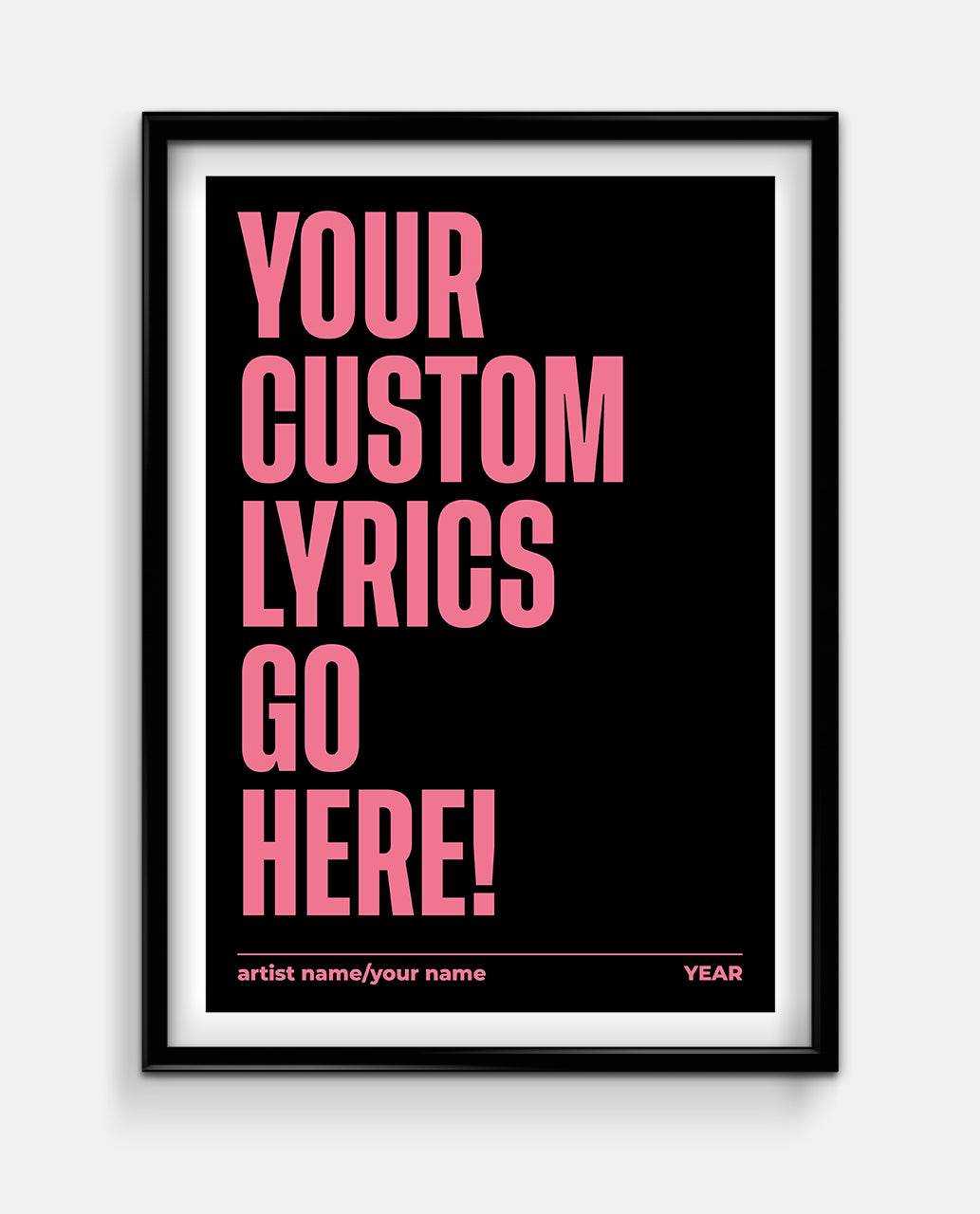 Personalised Lyrics Print #1
