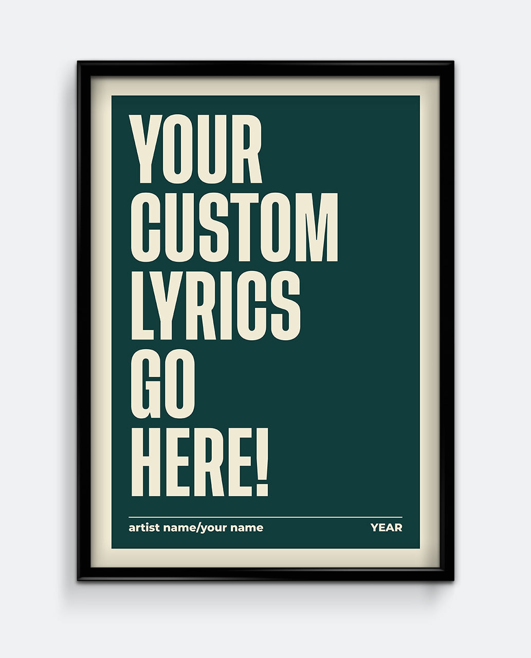 Personalised Lyrics Print #1