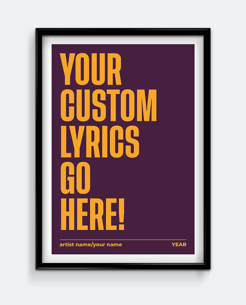 Personalised Lyrics Print #1