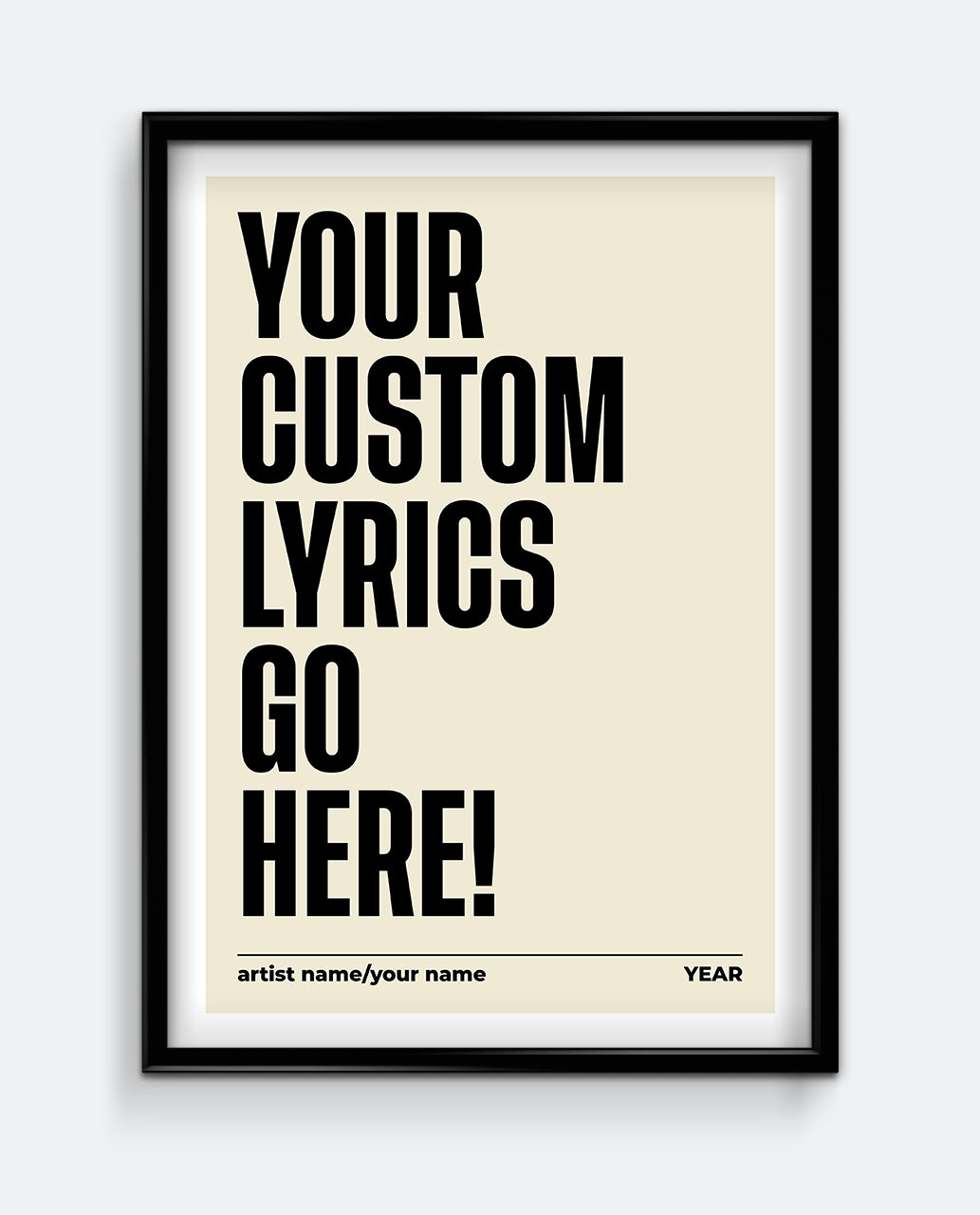 Personalised Lyrics Print #1