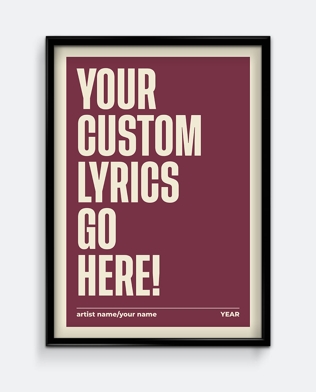 Personalised Lyrics Print #1