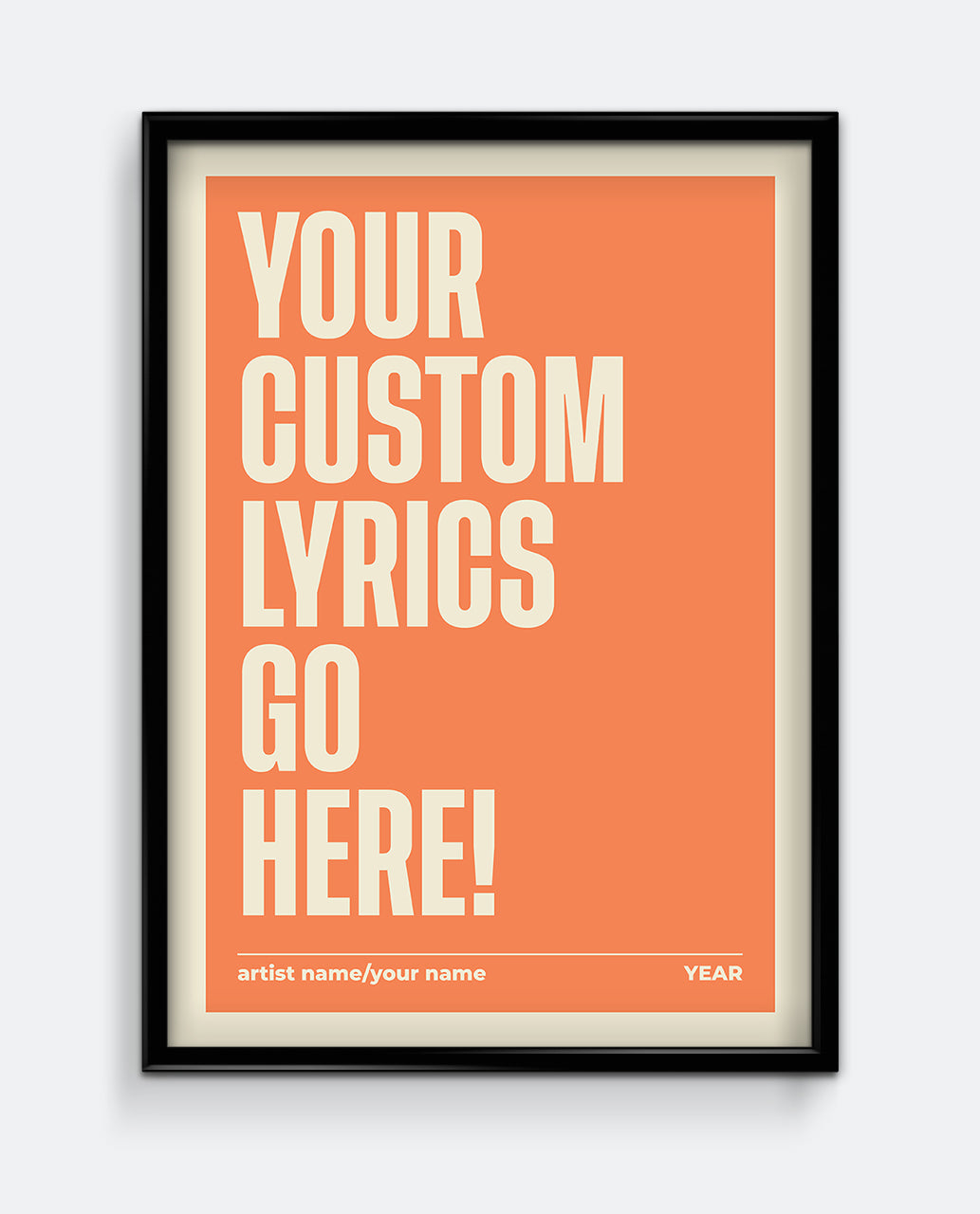 Personalised Lyrics Print #1