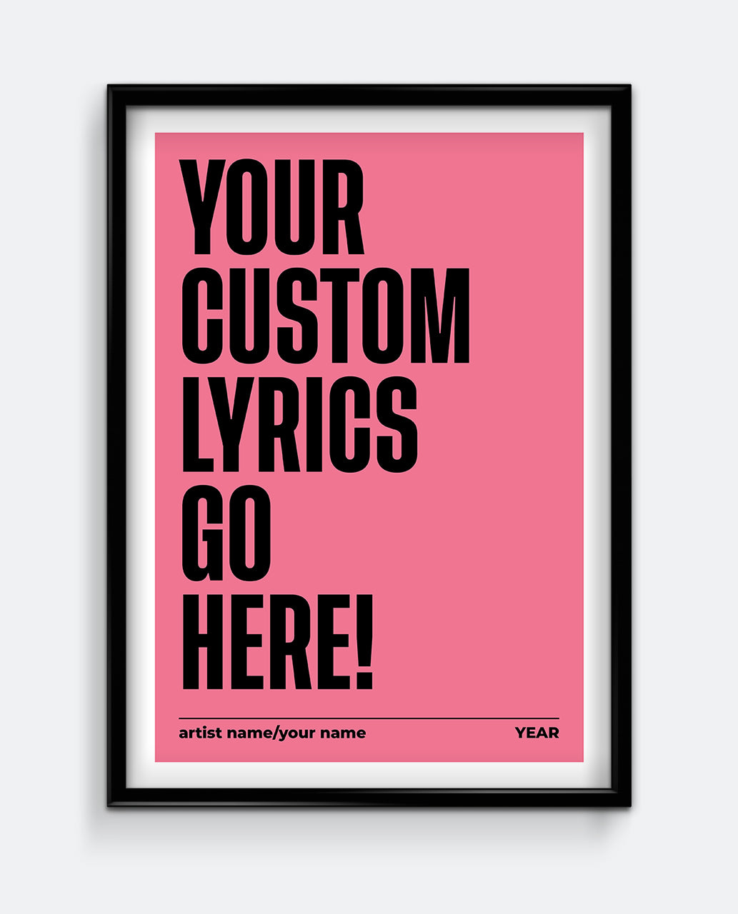 Personalised Lyrics Print #1