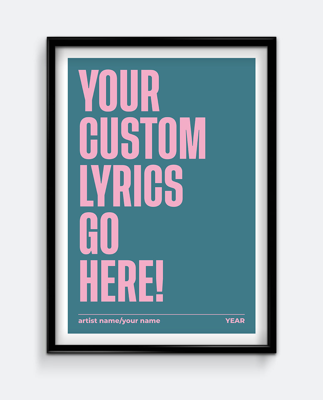 Personalised Lyrics Print #1