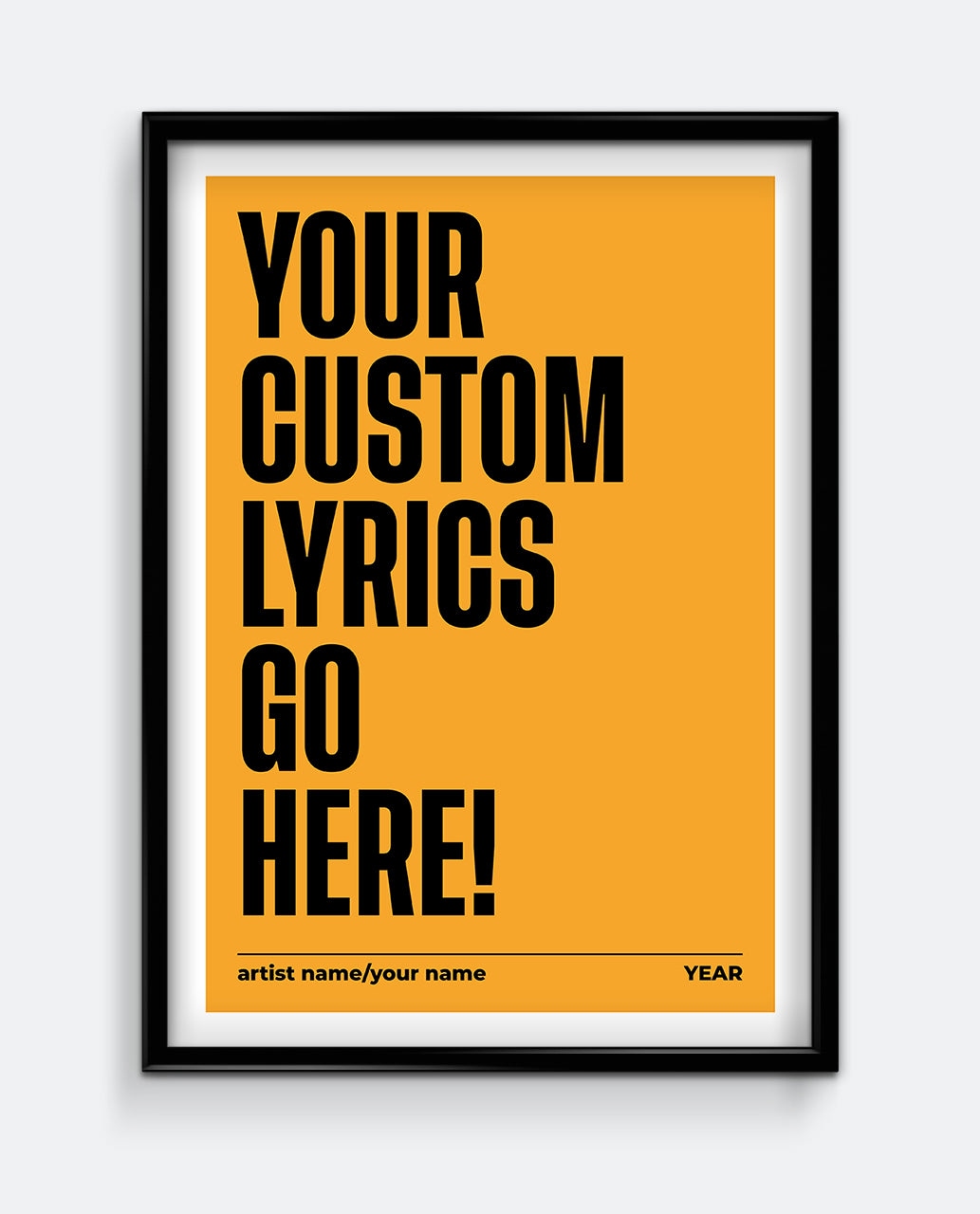 Personalised Lyrics Print #1