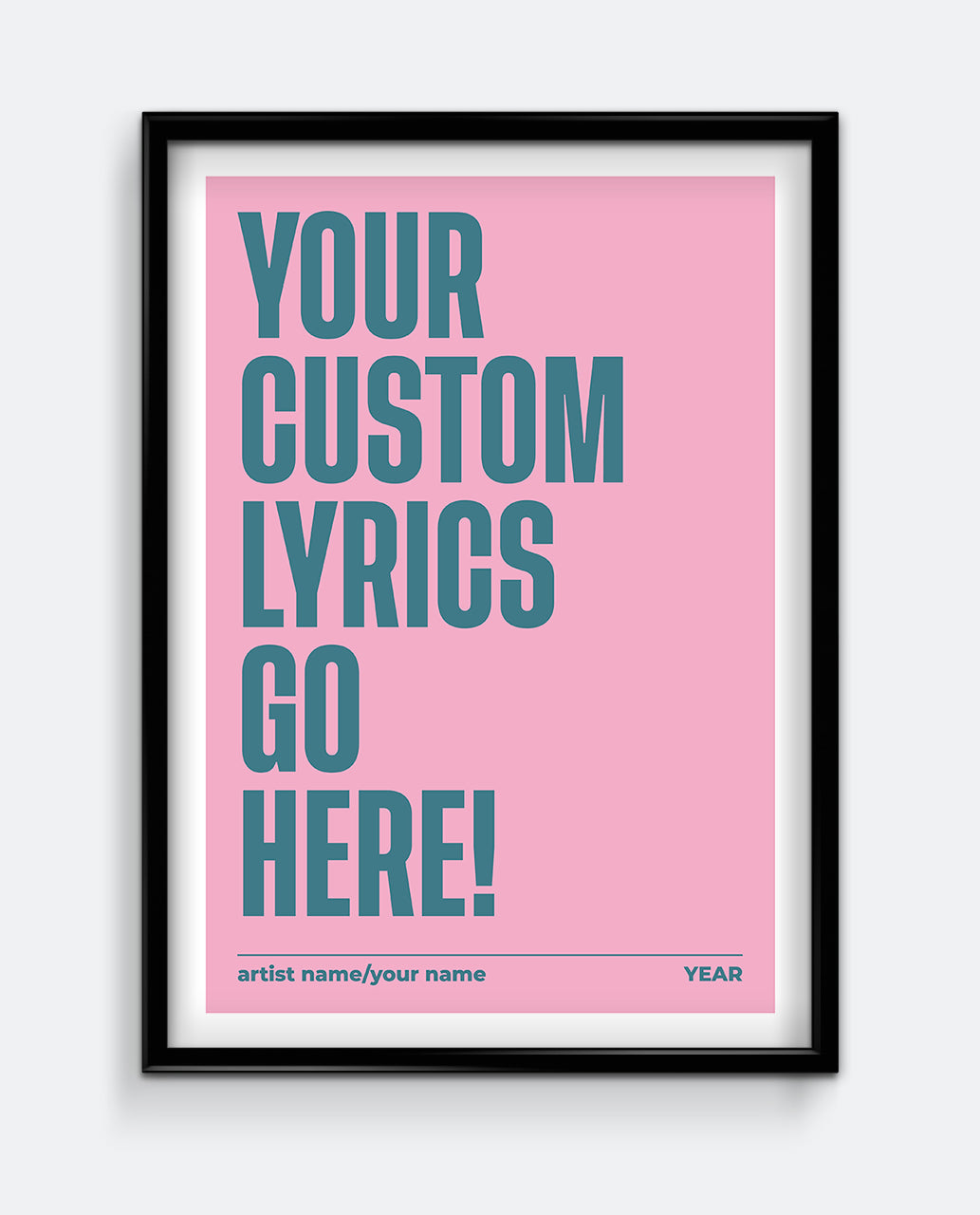 Personalised Lyrics Print #1