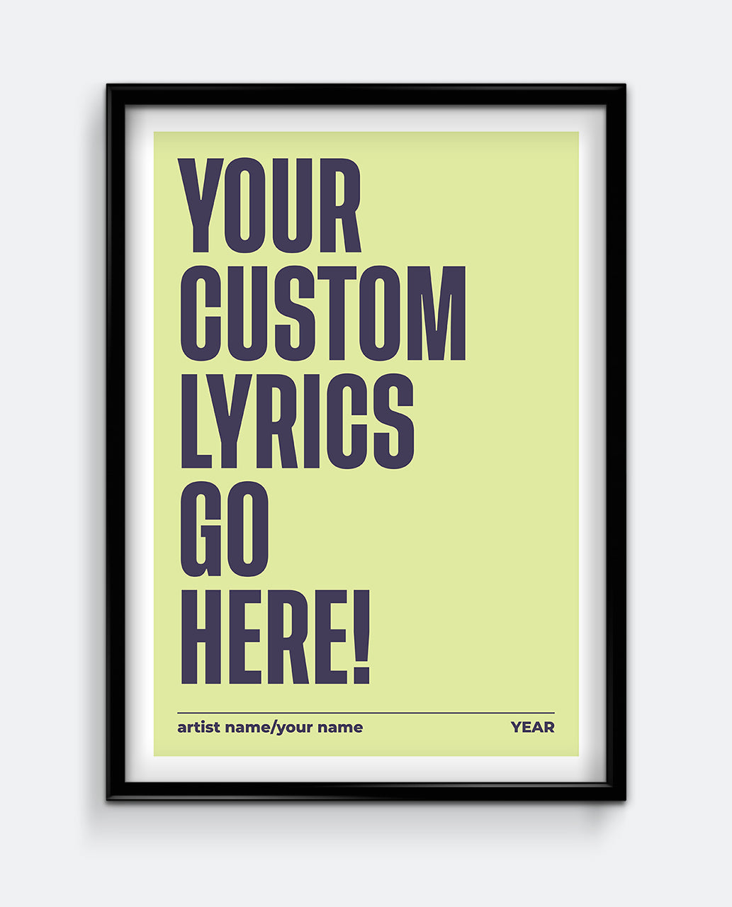 Personalised Lyrics Print #1