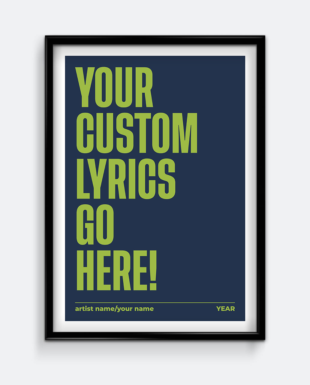 Personalised Lyrics Print #1