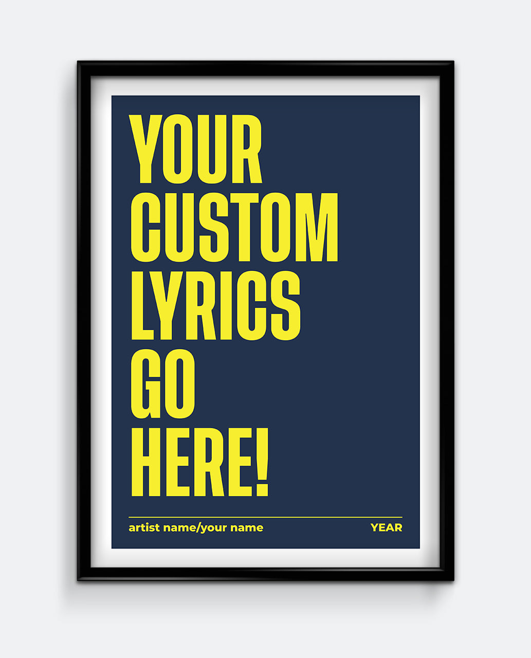 Personalised Lyrics Print #1