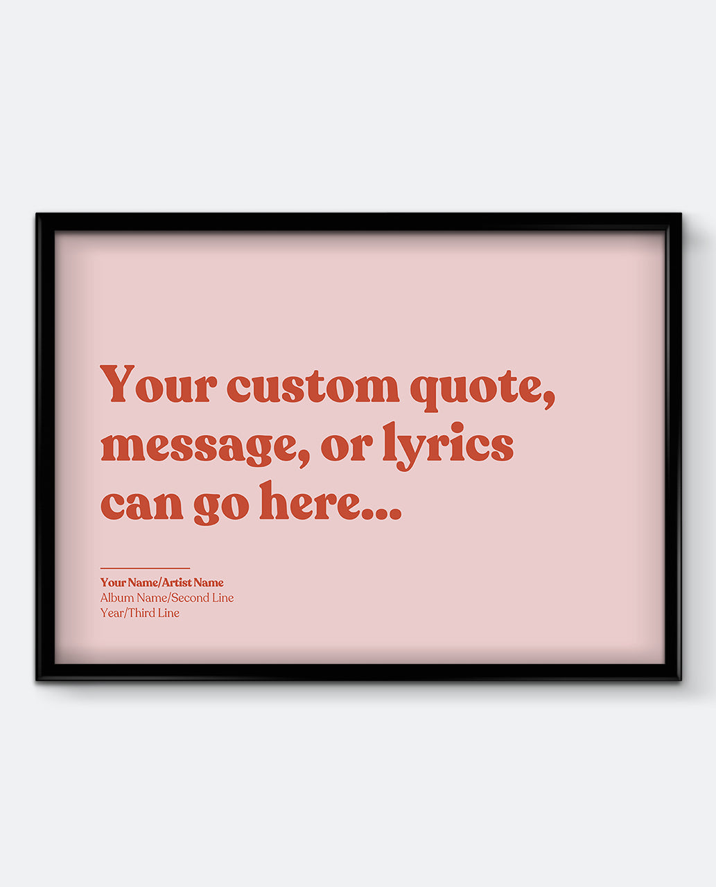 Personalised Lyrics Print #2