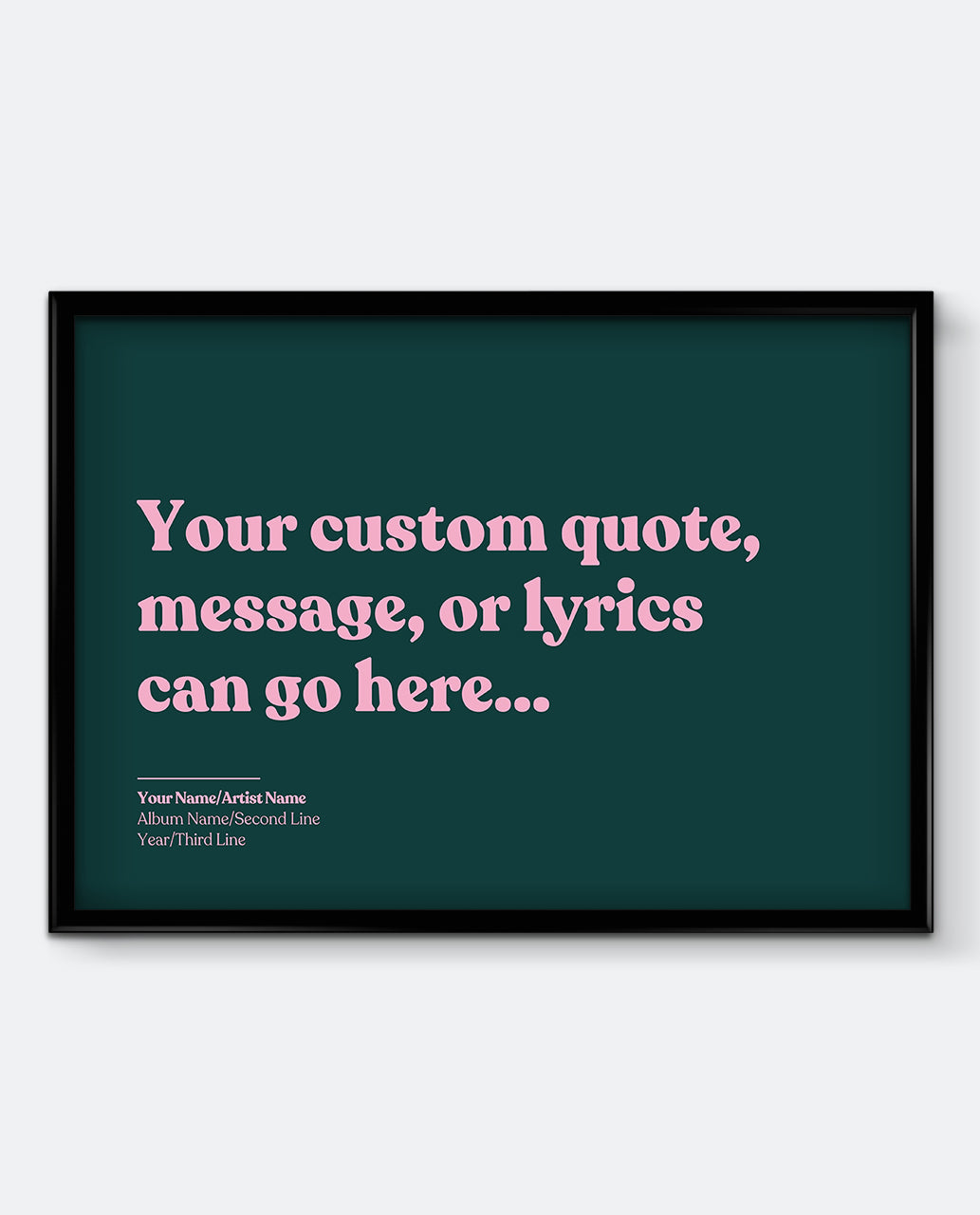 Personalised Lyrics Print #2
