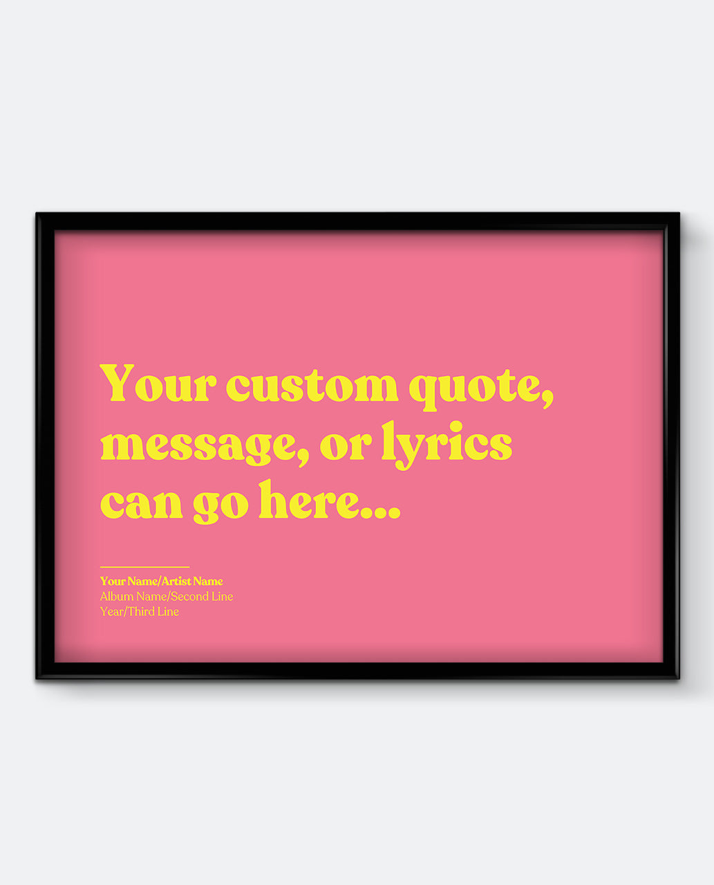 Personalised Lyrics Print #2