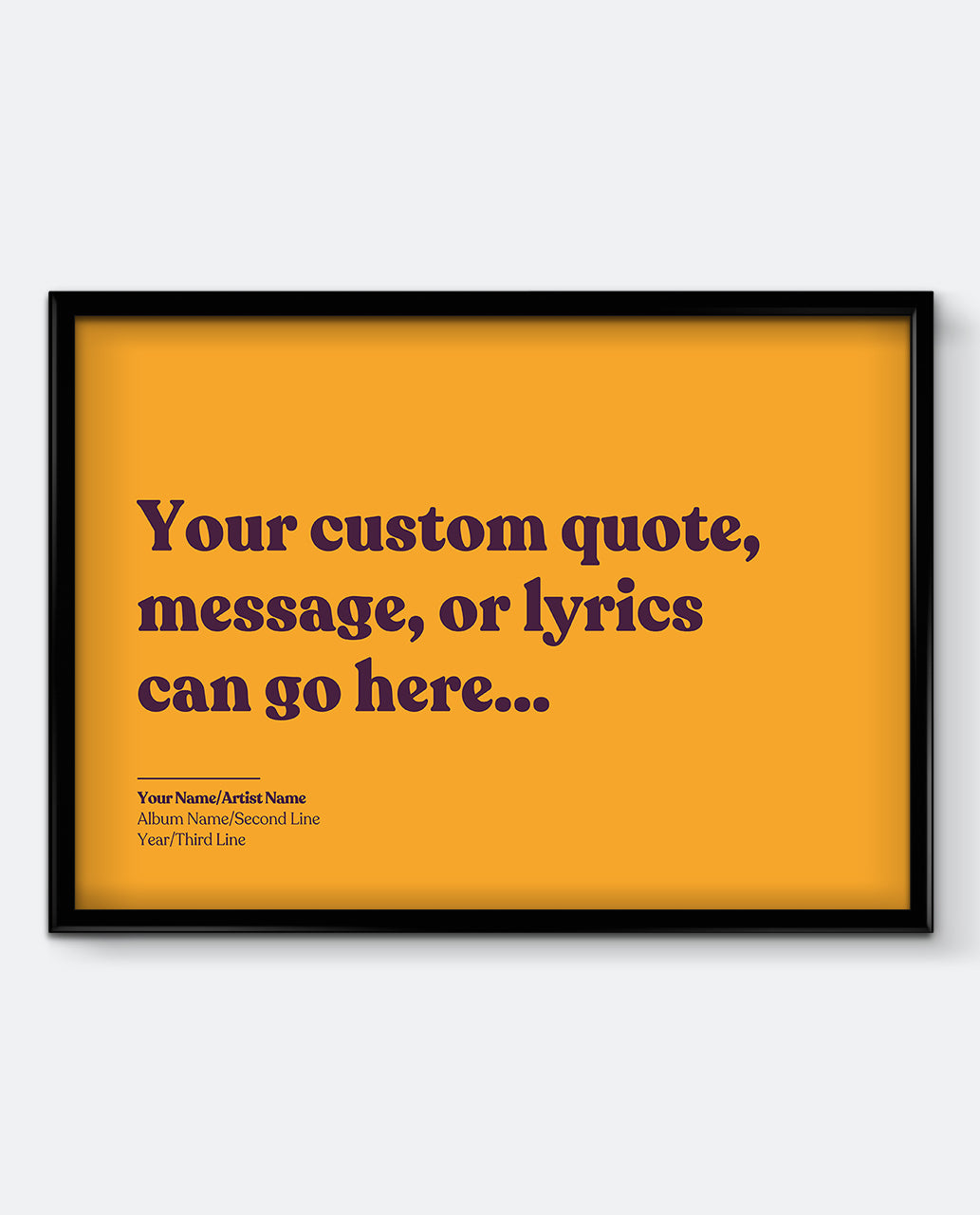 Personalised Lyrics Print #2