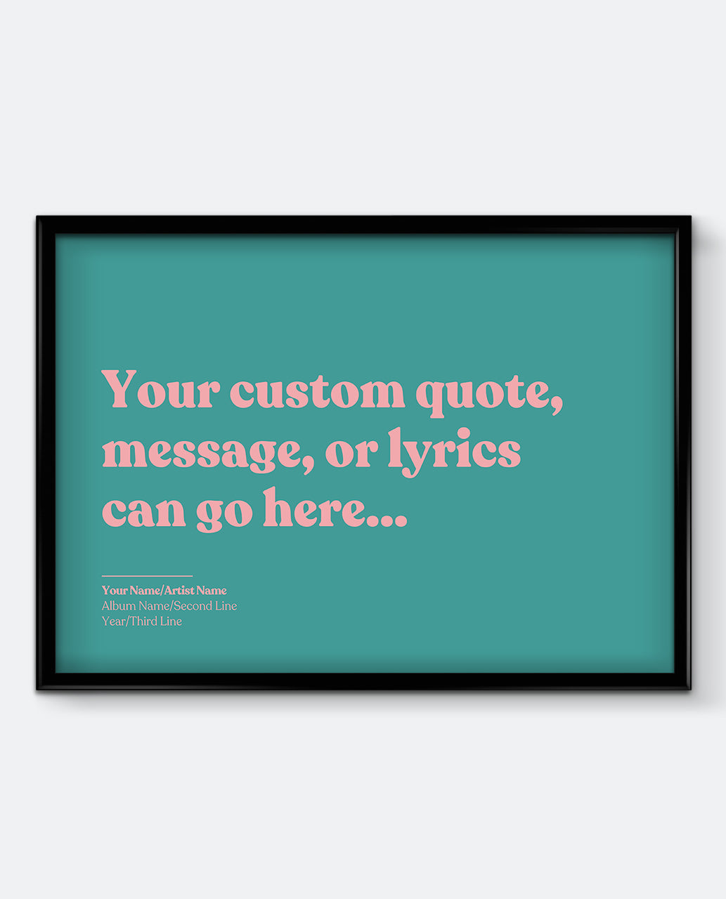 Personalised Lyrics Print #2