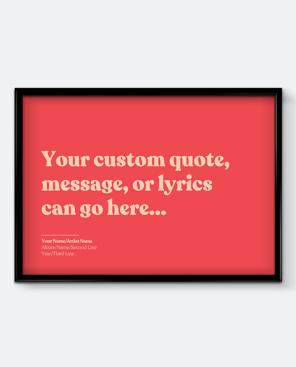 Personalised Lyrics Print #2