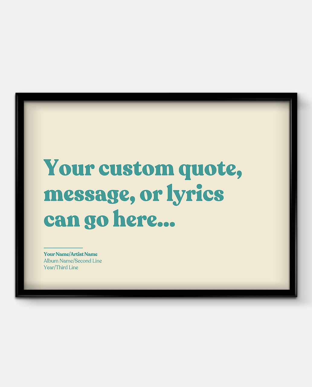 Personalised Lyrics Print #2