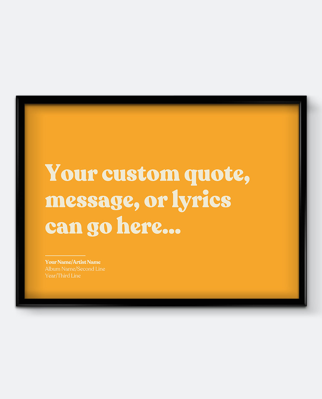 Personalised Lyrics Print #2